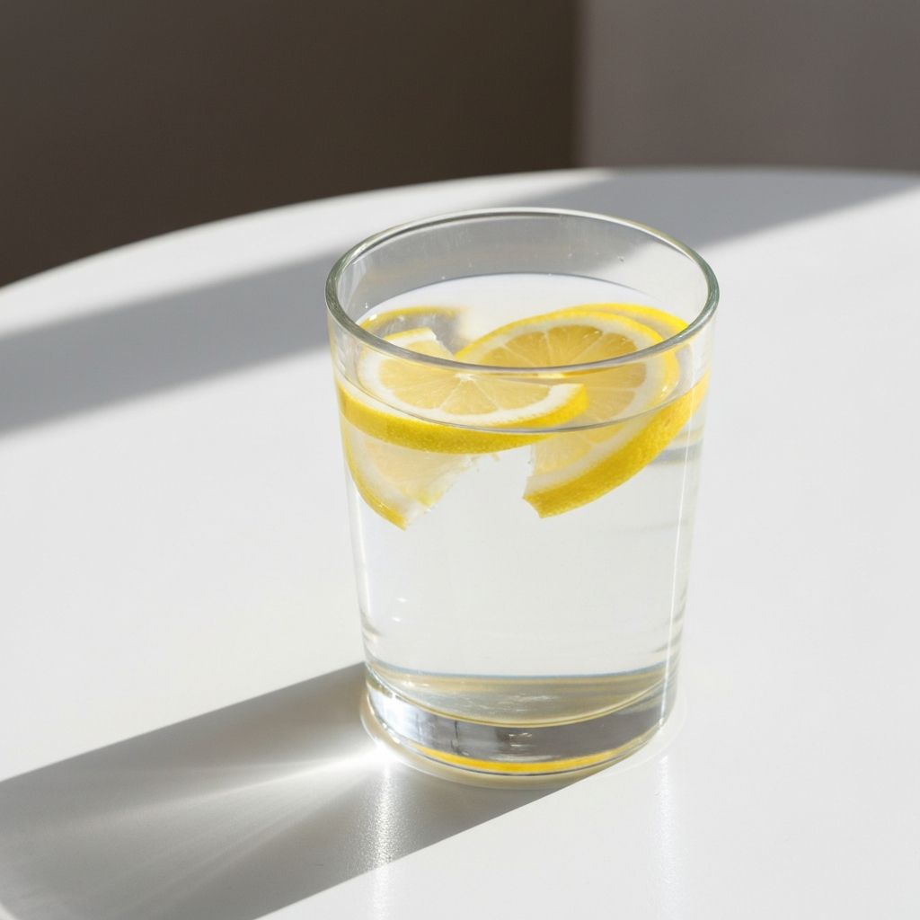Fresh water with lemon slices